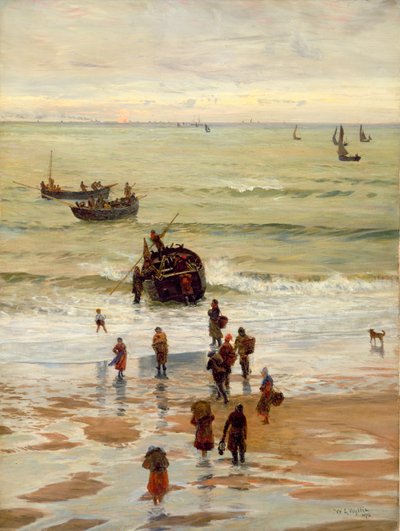 Fishing Boats Setting Out from Portel, 1872 by William Lionel Wyllie
